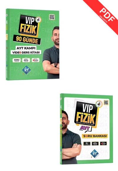 2025 VİP AYT Fizik Soru Bankası ve 90 Günde AYT Kampı Fizik Video Ders Kitabı Seti KR Akademi kitap kapağı
