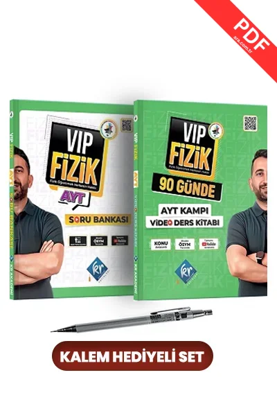 2025 Vip Fizik 90 Günde AYT Kampı Video Ders Kitabı - VİP Fizik AYT Soru Bankası Kalem Hediyeli Set kitap kapağı