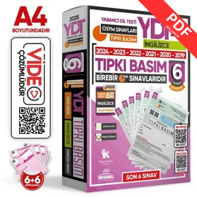 2025 YKS YDT İngilizce ÖSYM Çıkmış Soru Tıpkı Basım 6lı Deneme Paketi Türkiye Geneli Video Çözümlü kitap kapağı