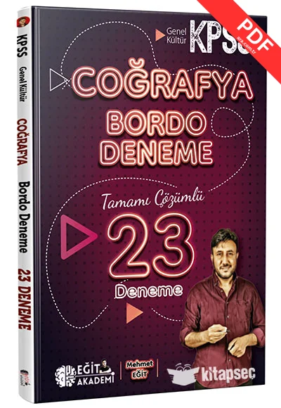 2026 KPSS Coğrafya Bordo 23 Deneme Çözümlü Eğit Akademi kitap kapağı