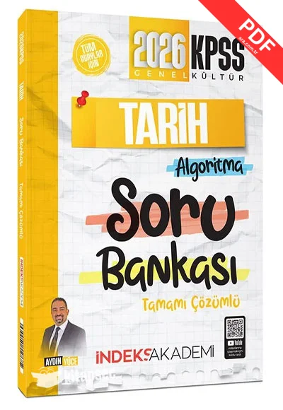 2026 KPSS Tarih Algoritma Soru Bankası Çözümlü Aydın Yüce İndeks Akademi Yayıncılık kitap kapağı