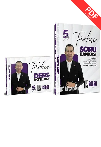 2026 KPSS Türkçe 5Yüz Ders Notları + Soru Bankası 2 li Set - Aker Kartal Retro Yayıncılık kitap kapağı