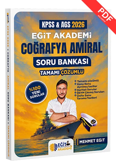 2026 MEB AGS KPSS Coğrafya Amiral Soru Bankası Tamamı Çözümlü Eğit Akademi kitap kapağı