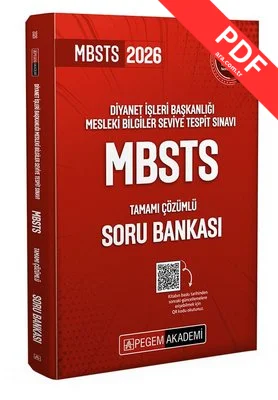 2026 Diyanet İşleri Başkanlığı Mesleki Bilgiler Seviye Tespit Sınavı MBSTS Tamamı Çözümlü Soru Banka kitap kapağı