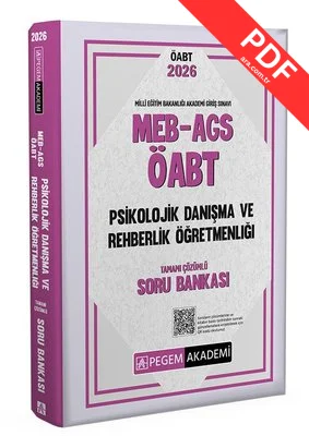 2026 MEB AGS ÖABT Psikolojik Danışma ve Rehberlik Tamamı Çözümlü Soru Bankası kitap kapağı
