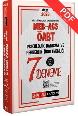 2026 MEB AGS ÖABT Psikolojik Danışma ve Rehberlik Öğretmenliği Tamamı Çözümlü 7 Deneme kitap kapağı