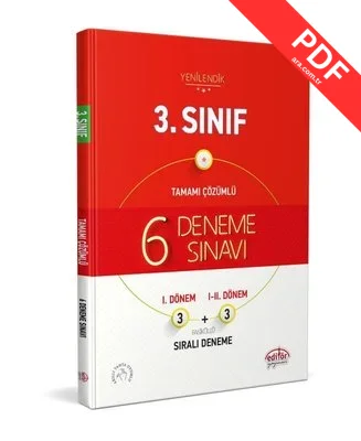 3.Sınıf Tamamı Çözümlü 6 Deneme Sınavı kitap kapağı