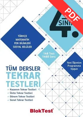 4.Sınıf Tüm Dersler Tekrar Testleri kitap kapağı