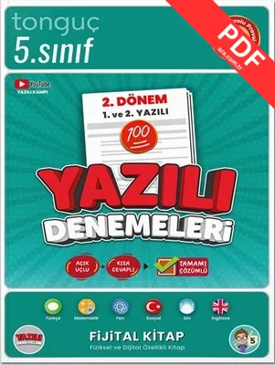 5. Sınıf Yazılı Denemeleri 2. Dönem 1 ve 2. Yazılı kitap kapağı