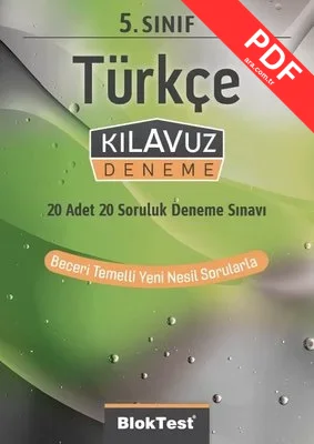 5.Sınıf Bloktest Türkçe Kılavuz Deneme kitap kapağı