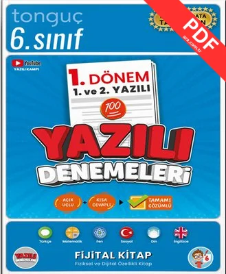 6. Sınıf Yazılı Denemeleri 1.Dönem 1 ve 2. Yazılı kitap kapağı