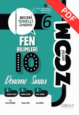6. Sınıf Zoom Serisi Fen Bilimleri 10'Lu Branş Denemeler kitap kapağı