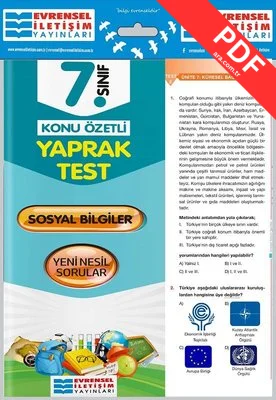 7.Sınıf Sosyal Bilgiler Konu Özetli Yaprak Test kitap kapağı