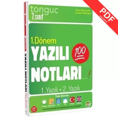 7.Sınıf Yazılı Notları 1.Dönem 1+2.Yazılı kitap kapağı
