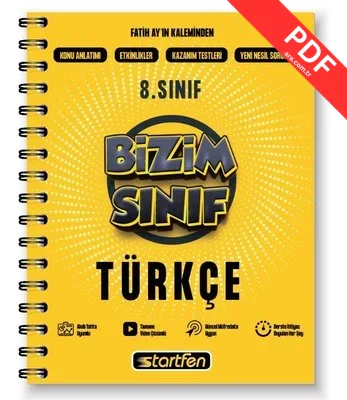8. Sınıf Bizim Sınıf Türkçe Defteri kitap kapağı
