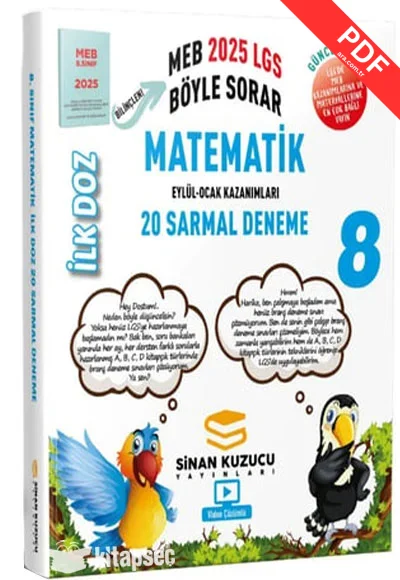 8. Sınıf İlk Doz Sarmal Branş Denemeleri Matematik( 2025 LGS ) Sinan Kuzucu Yayınları kitap kapağı