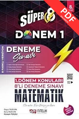 8. Sınıf Matematik Süper 1. Dönem 8'li Deneme Sınavı kitap kapağı
