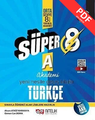 8. Sınıf Türkçe A Akademi Orta Seviye Yeni Nesile Geçiş Kitabı kitap kapağı