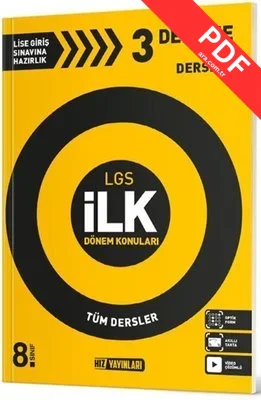 8.Sınıf LGS İlk Dönem 3'lü Deneme kitap kapağı