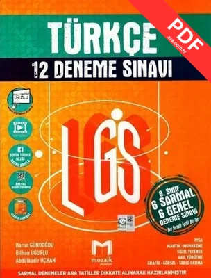 8.sınıf LGS Türkçe Deneme 12'li kitap kapağı