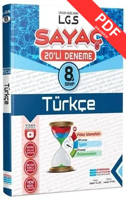 8.Sınıf Türkçe Video Çözümlü 20'li Deneme kitap kapağı