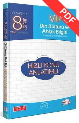 8.Sınıf VIP Din Kültürü ve Ahlak Bilgisi Hızlı Konu Anlatımlı kitap kapağı