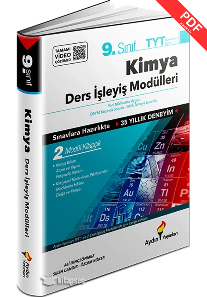 9. Sınıf Kimya Ders İşleyiş Modülleri Set Tamamı Video Çözümlü Aydın Yayınları kitap kapağı