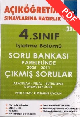 Açıköğretim Sınavlarına Hazırlık 4. Sınıf İşletme Bölümü 2012 kitap kapağı