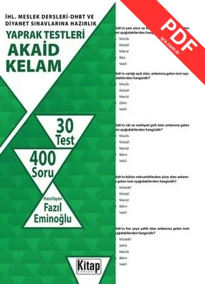 Akaid Kelam-İHL.Meslek Dersleri DHBT ve Diyanet Sınavlarına Hazırlık Yaprak Testleri kitap kapağı