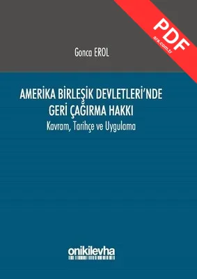 Amerika Birleşik Devletleri'nde Geri Çağırma Hakkı kitap kapağı