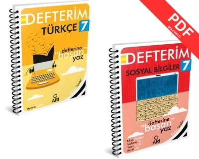 ARI YAYINLARI 7. SINIF 2025 GÜNCEL BASKI TÜM DERSLER MATEMATİK, TÜRKÇE, FEN BİLİMLERİ, SOSYAL BİLGİLER DEFTERİM kitap kapağı