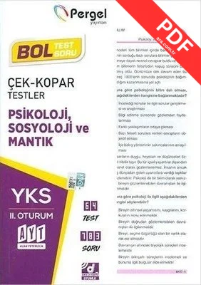 AYT Psikoloji Sosyoloji ve Mantık Çek Kopar Testler kitap kapağı