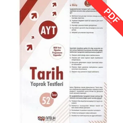 AYT Tarih Çek Kopart Yaprak Test kitap kapağı