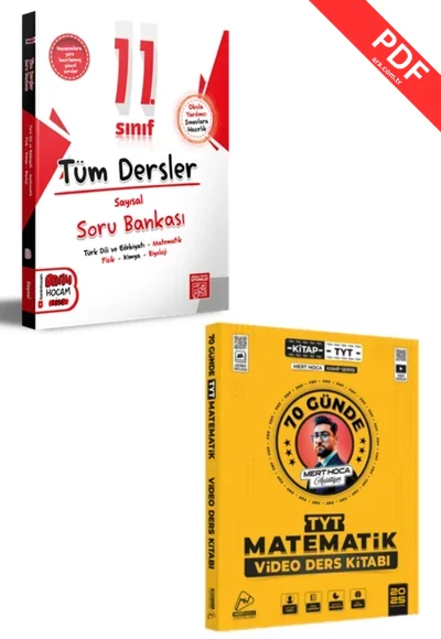 BENİM HOCAM 11.SINIF TÜM DERSLER SORU BANKASI VE 2025 MERT HOCA TYT MATEMATİK VİDEO DERS KİTABI kitap kapağı