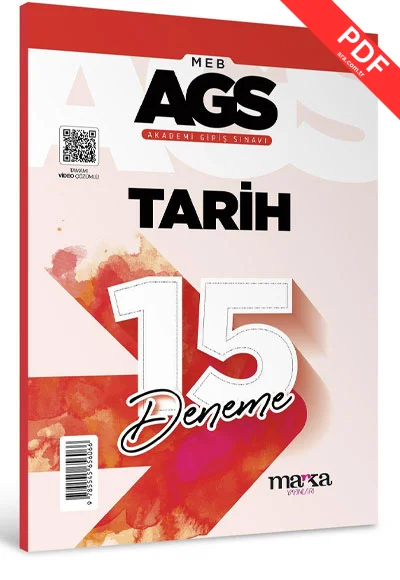 2025 MEB AGS Tarih 15 Deneme Tamamı Video Çözümlü Marka Yayınları kitap kapağı