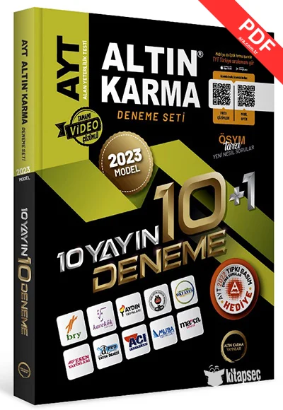 AYT 10 Farklı Yayın 10 Farklı Deneme + Son 1 Yıl Çıkmış Sorular Hediye Altın Karma kitap kapağı