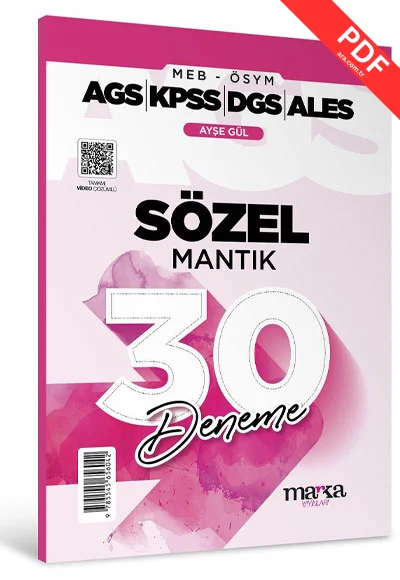 2025 MEB AGS KPSS DGS ALES Sözel Mantık 30 Deneme Tamamı Video Çözümlü Marka Yayınları kitap kapağı