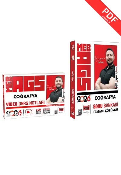 2026 MEB-AGS Coğrafya Video Ders Notları + Soru Bankası 2 li Set Engin Eraydın Yargı Yayınları kitap kapağı