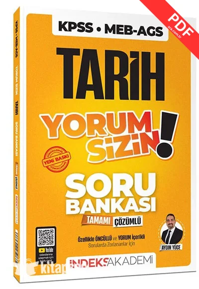 2026 KPSS MEB-AGS Tarih Yorum Sizin Soru Bankası Çözümlü İndeks Akademi Yayıncılık kitap kapağı