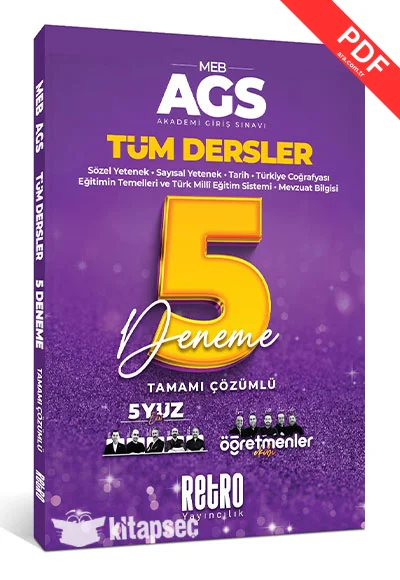 2026 MEB AGS Tüm Dersler Tamamı Çözümlü 5 Deneme Retro Yayıncılık kitap kapağı