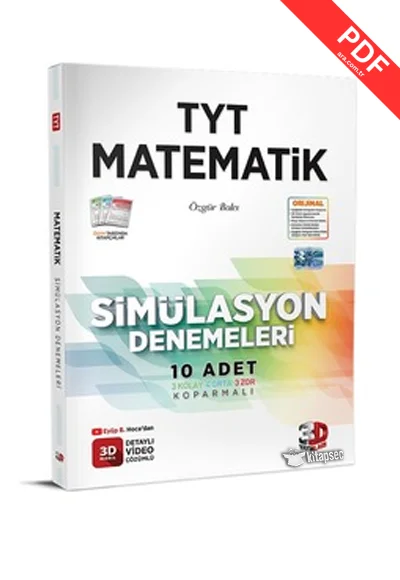 2026 TYT Matematik Simülasyon Denemeleri Detaylı Video Çözümlü 3D Yayınları kitap kapağı