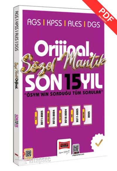 2026 KPSS AGS ALES DGS Orijinal Sözel Mantık Son 15 Yıl Çıkmış Sorular Yargı Yayınları kitap kapağı