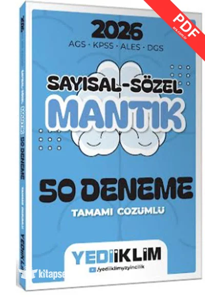2026 AGS KPSS ALES DGS Sayısal Sözel Mantık Tamamı Çözümlü 50 Deneme Yediiklim Yayınları kitap kapağı