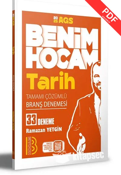 2025 MEB AGS Tarih 33 Branş Deneme Benim Hocam Yayınları kitap kapağı