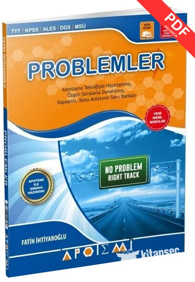 TYT KPSS ALES DGS MSÜ Problemler Apotemi Yayınları kitap kapağı