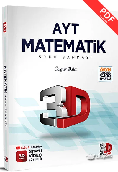 2026 AYT 3D Matematik Tamamı Video Çözümlü Soru Bankası 3D Yayınları kitap kapağı