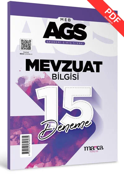 2025 MEB AGS Mevzuat Bilgisi 15 Deneme Tamamı Video Çözümlü Marka Yayınları kitap kapağı