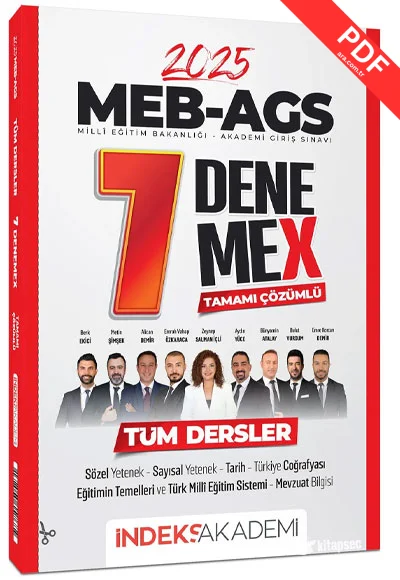 2025 MEB-AGS Tüm Dersler 7 DenemeX Çözümlü İndeks Akademi Yayıncılık kitap kapağı