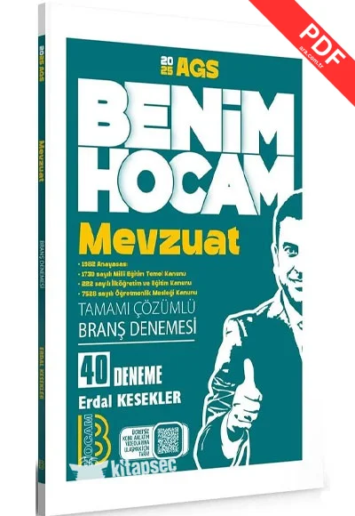 2025 MEB-AGS Mevzuat 40 Deneme Çözümlü Benim Hocam Yayınları kitap kapağı