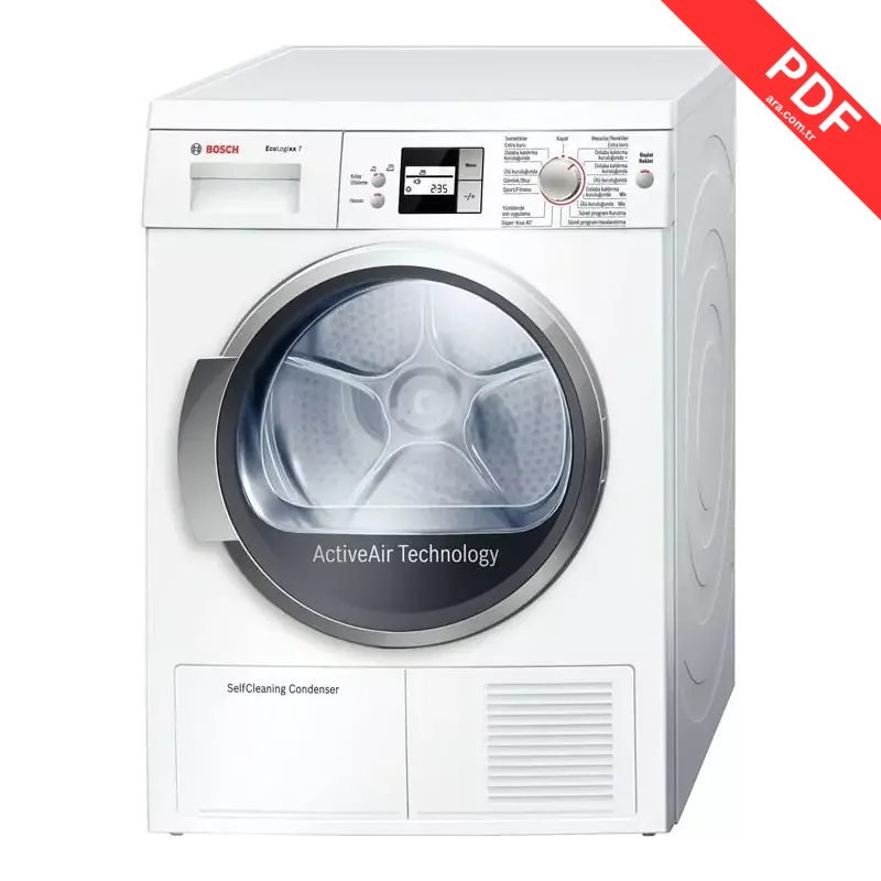 Bosch EcoLogixx 7 WTW86562TR kılavuz kapağı